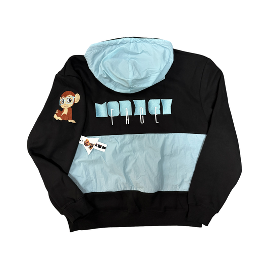 MonkeyFace Half Zip Hoodie Baby Blue-Black
