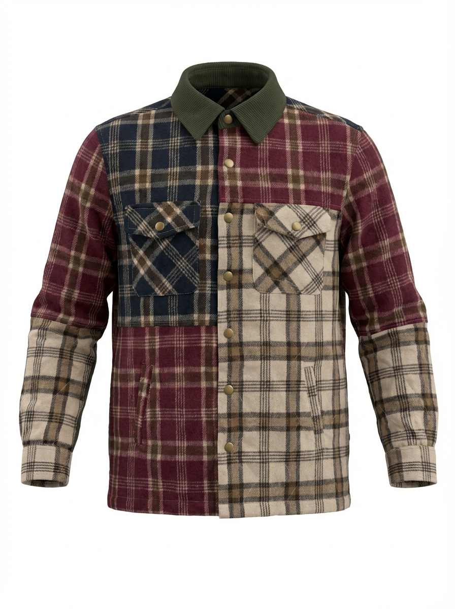 Plaid Flannel Button Up Multi Color