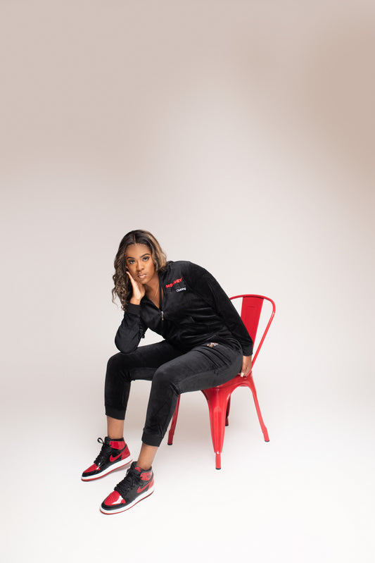 Women’s MonkeyFace Velour Set Black