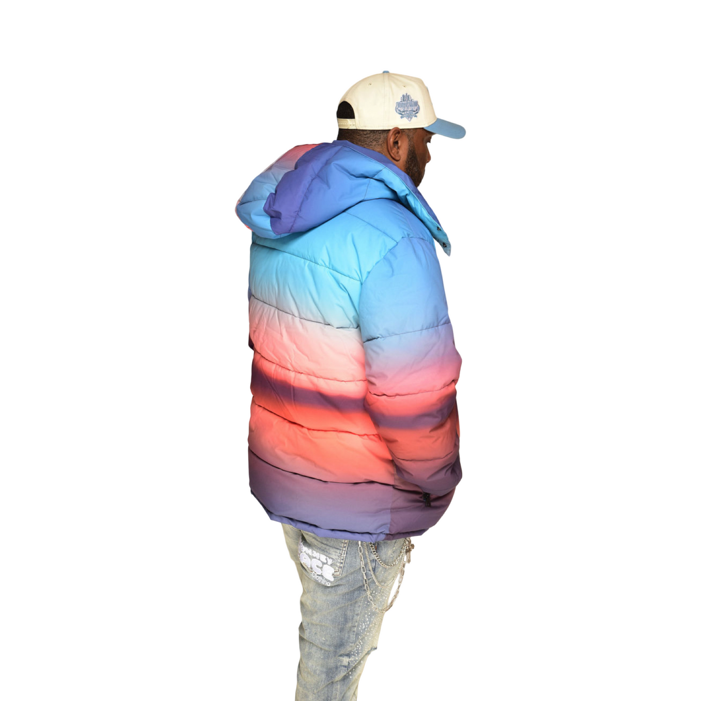 MonkeyFace Mountains Sunrise Puffer Coat