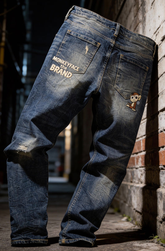 Distressed Dark Denim Slim Fit